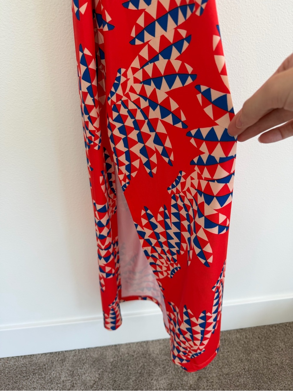 Adidas x FARM Rio Psychedelic Wave Cutout Maxi Dress Red XS - Picture 7 of 12
